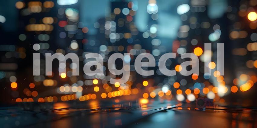 Night city lights, Abstract urban background - Ai Generated