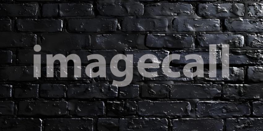 Black brick wall texture background. Black brick wall texture background - Ai Generated