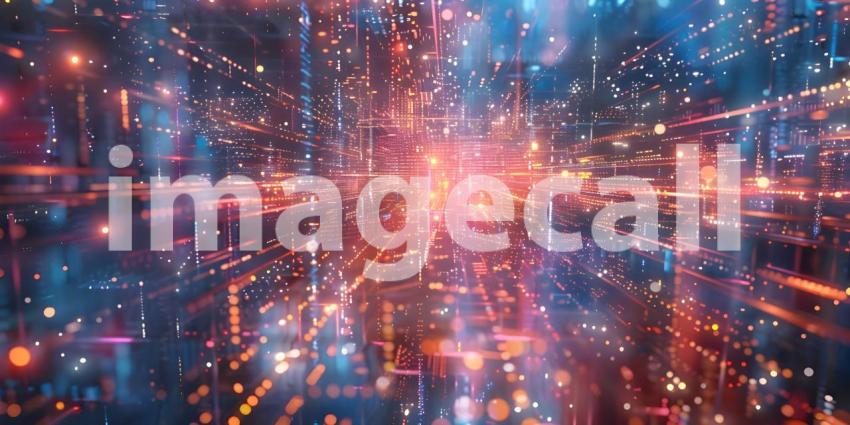 3D rendering of abstract technology concept, Digital data tunnel, datacenter - Ai generated