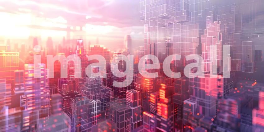 3D rendering of abstract technology concept, Digital data tunnel, datacenter - Ai generated