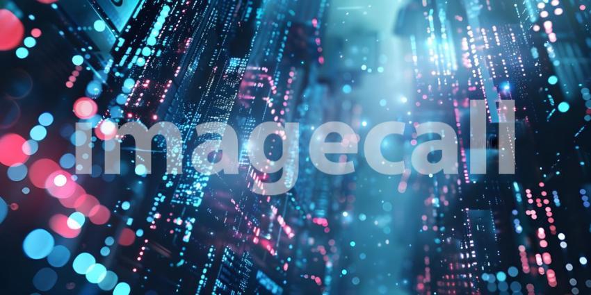 3D rendering of abstract technology concept, Digital data tunnel, datacenter - Ai generated