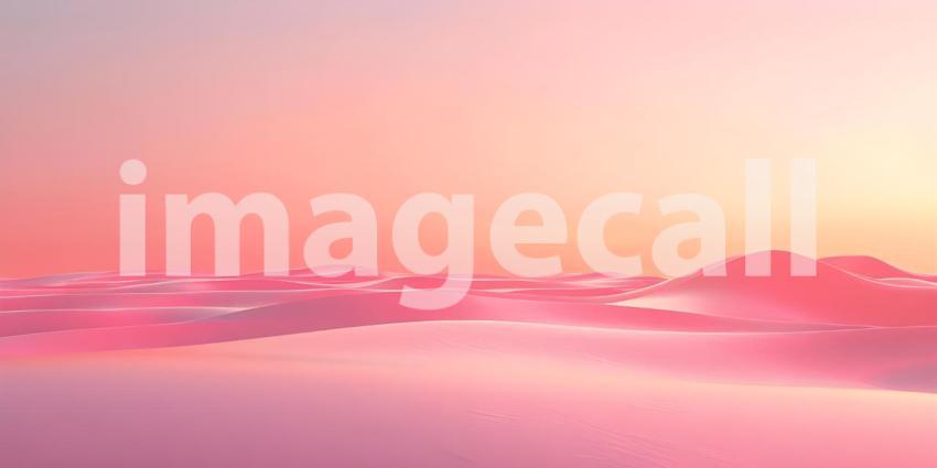 Beautiful pink sand dunes at sunset background, 3d render illustration - Ai generated