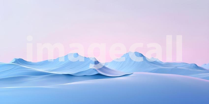 Beautiful pink sand dunes at sunset background, 3d render illustration - Ai generated