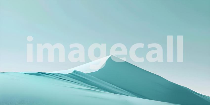 Abstract 3d illustration of a mountain landscape with snow and blue sky - Ai Generated