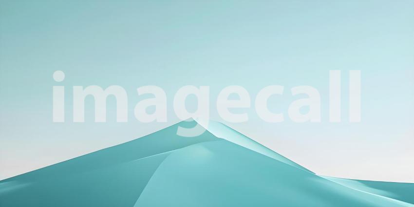 Abstract 3d illustration of a mountain landscape with snow and blue sky - Ai Generated