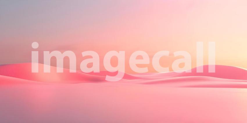 Beautiful pink sand dunes at sunset background, 3d render illustration - Ai generated