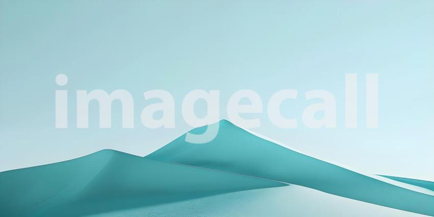 Abstract 3d illustration of a mountain landscape with snow and blue sky - Ai Generated