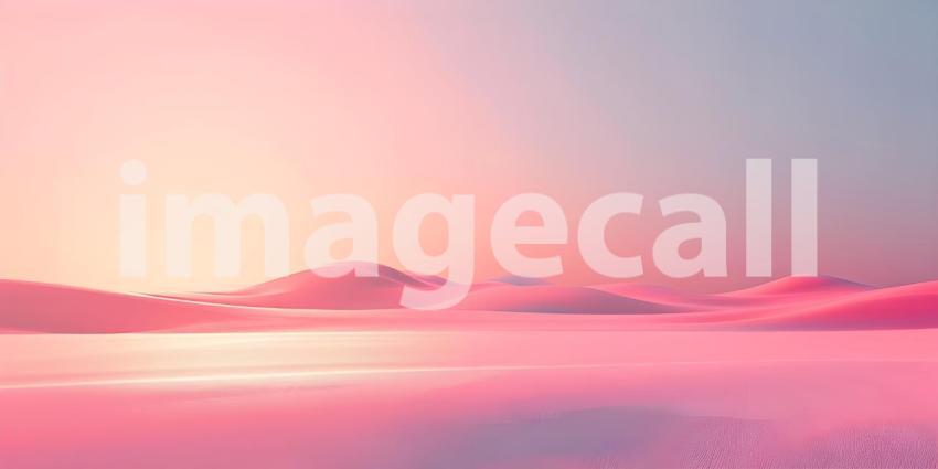 Beautiful pink sand dunes at sunset background, 3d render illustration - Ai generated