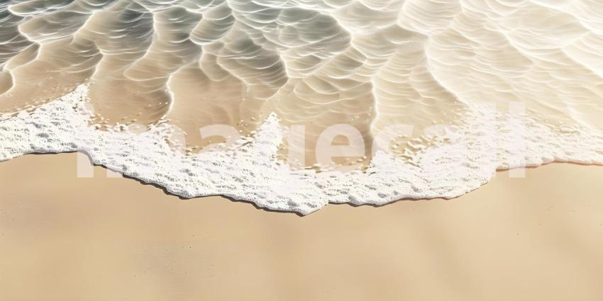 Sea wave with foam on the sandy beach, 3d render illustration - Ai generated