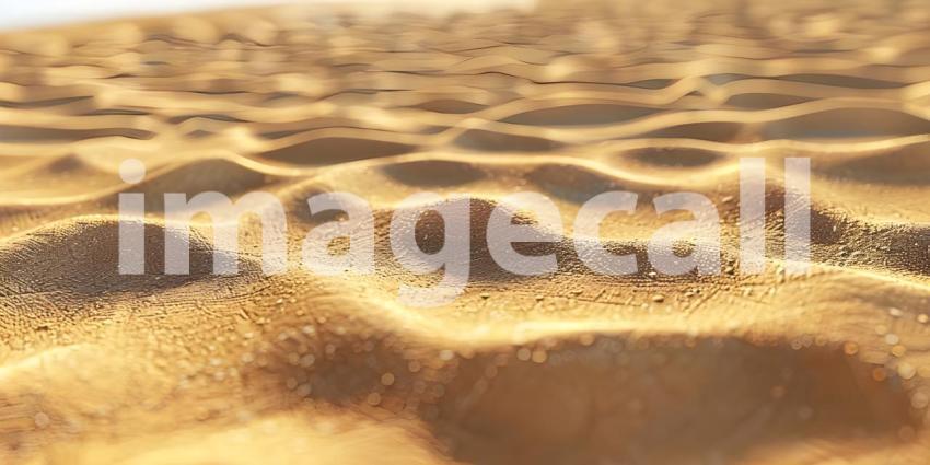 Sand beach with waves and bokeh effect, 3d rendering - Ai Generated