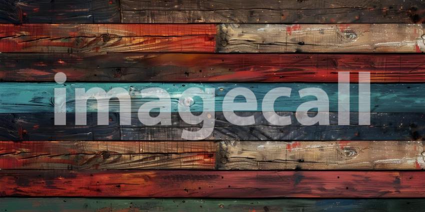Colorful wood plank wall texture background for interior or exterior design - Ai Generated