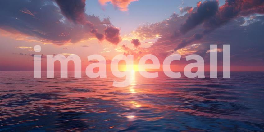 Beautiful sunset over a tropical beach, Beautiful sunset over the sea - Ai Generated