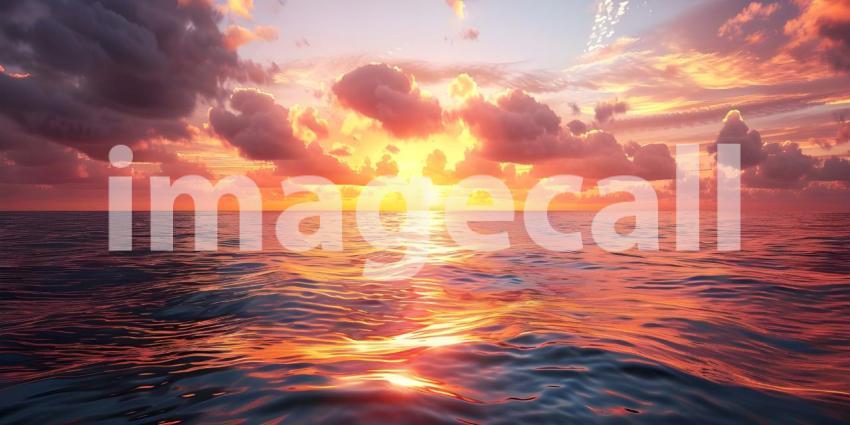Beautiful sunset over a tropical beach, Beautiful sunset over the sea - Ai Generated