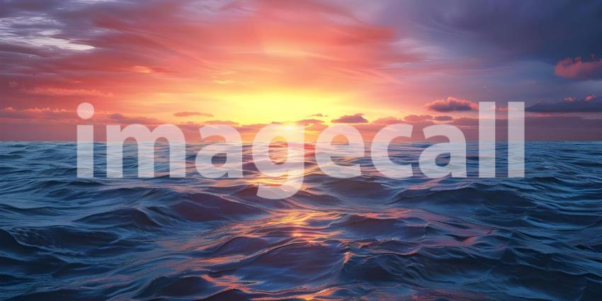 Beautiful sunset over a tropical beach, Beautiful sunset over the sea - Ai Generated