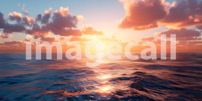 Beautiful sunset over a tropical beach, Beautiful sunset over the sea - Ai Generated