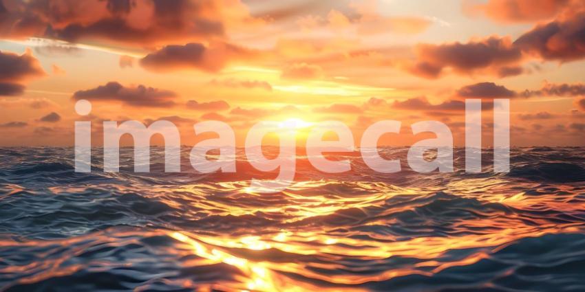 Beautiful sunset over a tropical beach, Beautiful sunset over the sea - Ai Generated