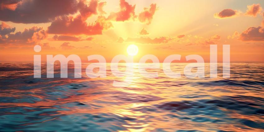 Beautiful sunset over a tropical beach, Beautiful sunset over the sea - Ai Generated