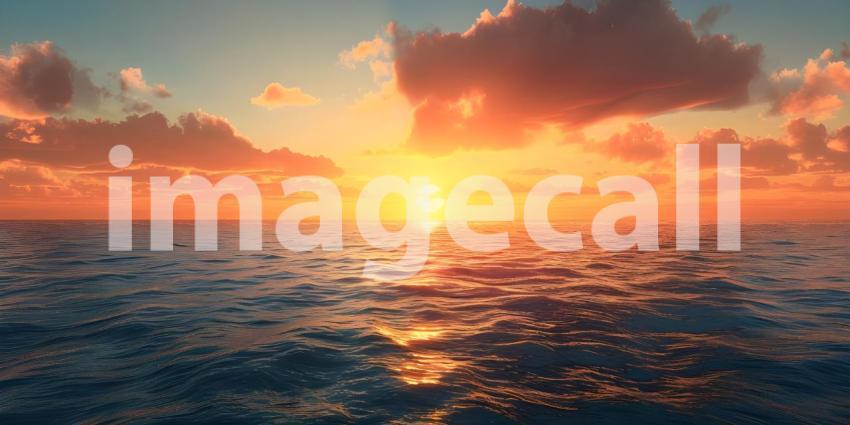Beautiful sunset over a tropical beach, Beautiful sunset over the sea - Ai Generated