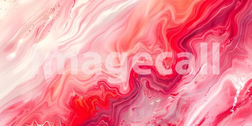 Abstract background of acrylic paint in red and pink tones, Liquid marble texture - Ai Generated