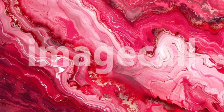 Abstract background of acrylic paint in red and pink tones, Liquid marble texture - Ai Generated
