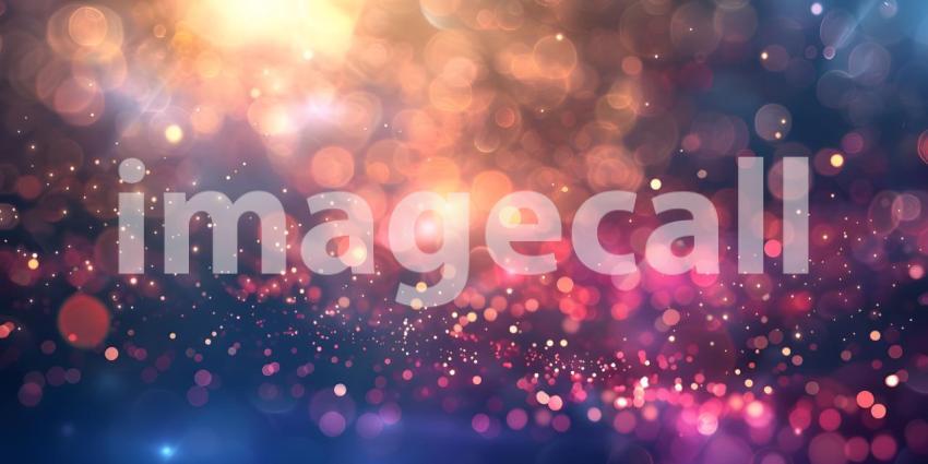 Abstract bokeh background with golden light rays and glittering stars - Ai generated