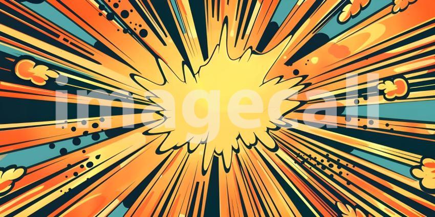 Comic book explosion background, Abstract grunge background with splashes and blot - Ai generated