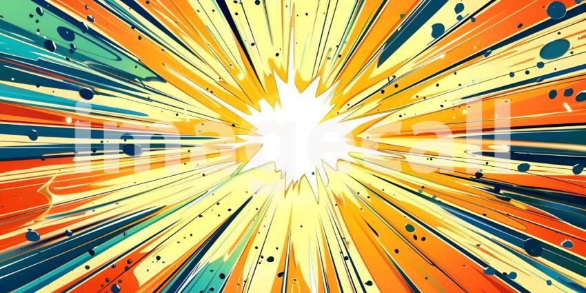 Comic book explosion background, Abstract grunge background with splashes and blot - Ai generated