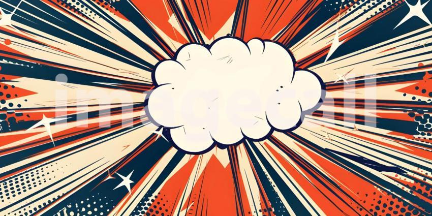 Comic book explosion background, Abstract grunge background with splashes and blot - Ai generated