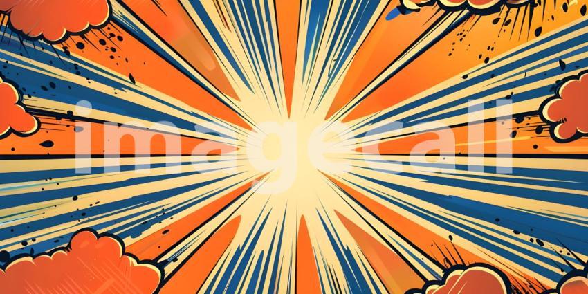 Comic book explosion background, Abstract grunge background with splashes and blot - Ai generated