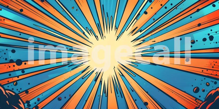 Comic book explosion background, Abstract grunge background with splashes and blot - Ai generated