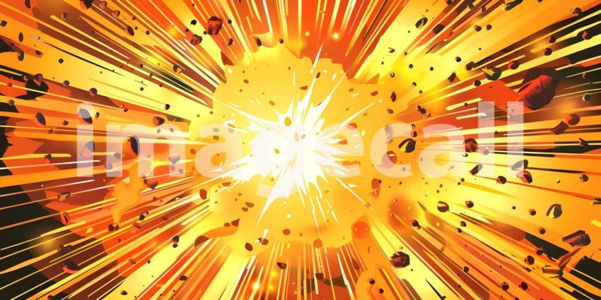 Comic book explosion background, Abstract grunge background with splashes and blot - Ai generated