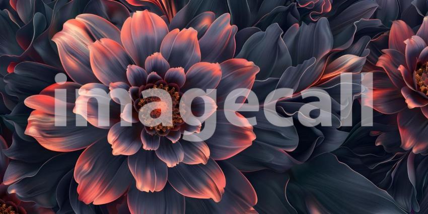 3D illustration of abstract background with Flowers, floral background - Ai generated