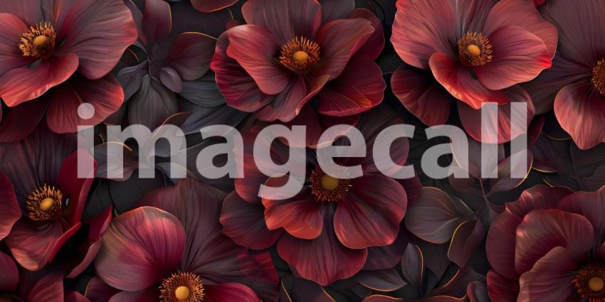 3D illustration of abstract background with Flowers, floral background - Ai generated