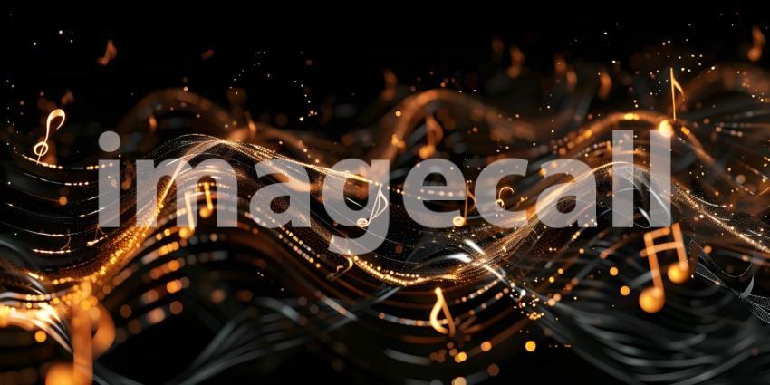 Colorful music notes background with space for your text, Musical Background - Ai Generated