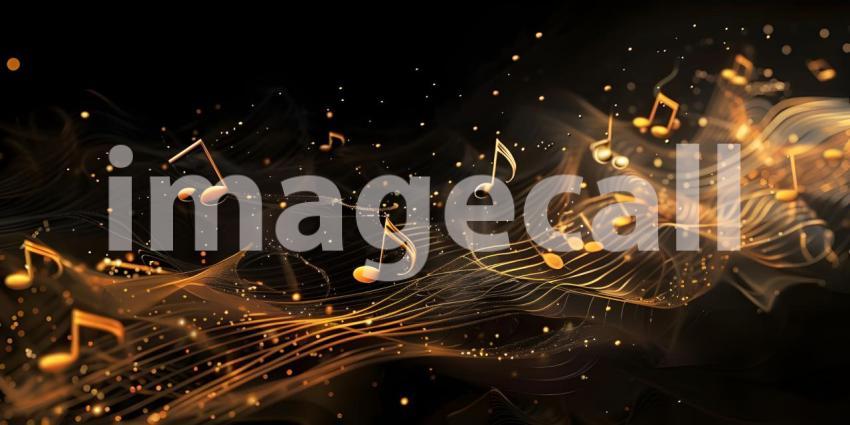 Colorful music notes background with space for your text, Musical Background - Ai Generated