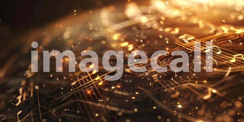 Colorful music notes background with space for your text, Musical Background - Ai Generated