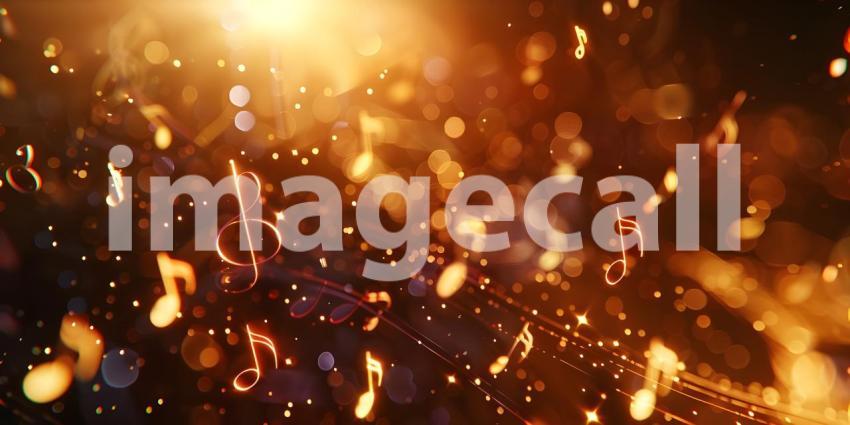 Colorful music notes background with space for your text, Musical Background - Ai Generated