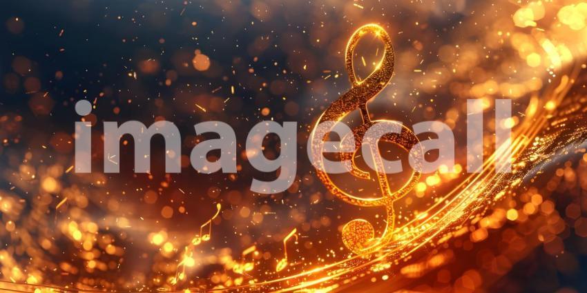 Colorful music notes background with space for your text, Musical Background - Ai Generated