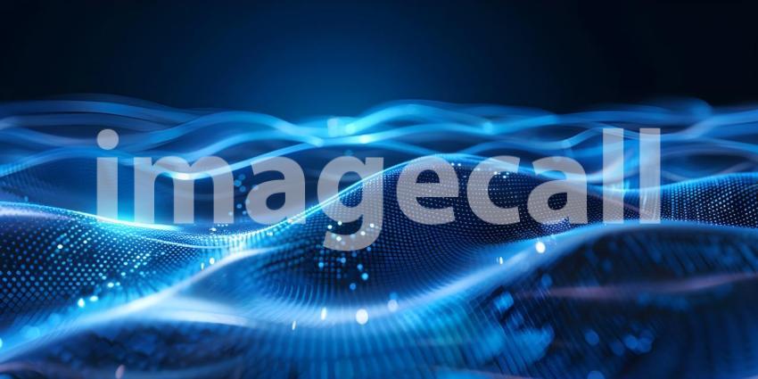 Data technology abstract futuristic illustration. Low poly shape with connecting dots and lines - Ai Generated