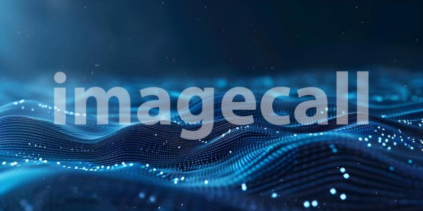 Data technology abstract futuristic illustration. Low poly shape with connecting dots and lines - Ai Generated