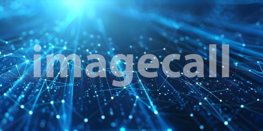 Data technology abstract futuristic illustration. Low poly shape with connecting dots and lines - Ai Generated