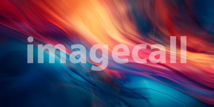 Abstract background with smooth lines in blue, orange and red colors - Ai Generated