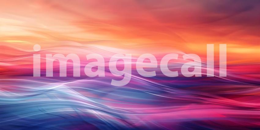 Abstract background with smooth lines in blue, orange and red colors - Ai Generated