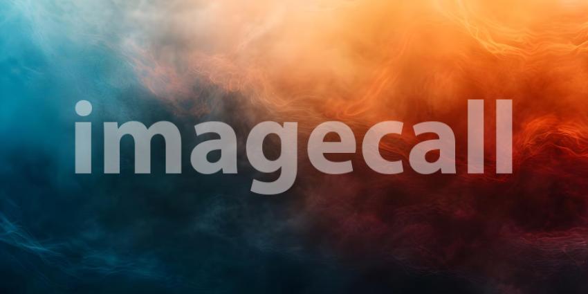 Abstract background with smooth lines in blue, orange and red colors - Ai Generated