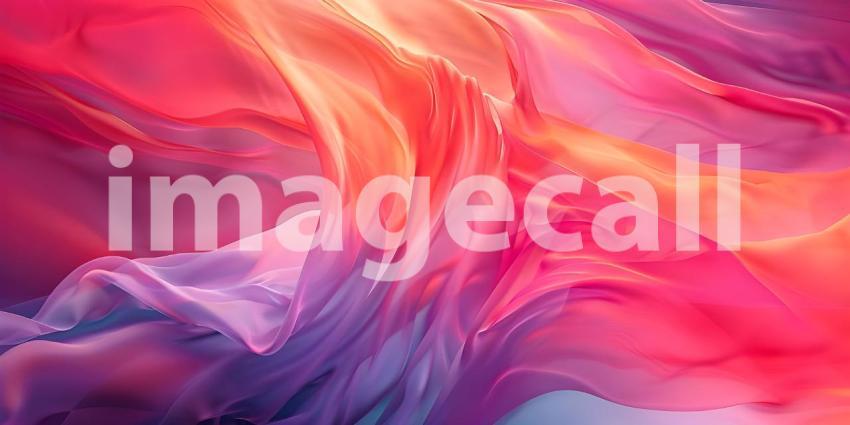 Abstract background with smooth lines in blue, orange and red colors - Ai Generated