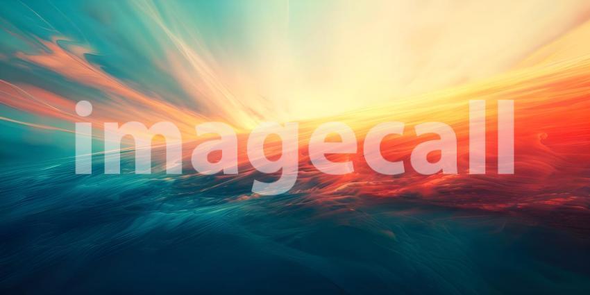 Abstract background with smooth lines in blue, orange and red colors - Ai Generated