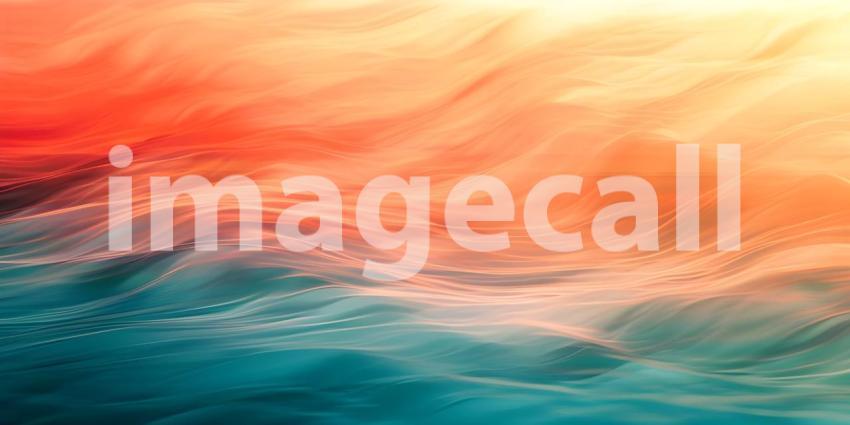 Abstract background with smooth lines in blue, orange and red colors - Ai Generated