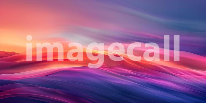 Abstract background with smooth lines in blue, orange and red colors - Ai Generated