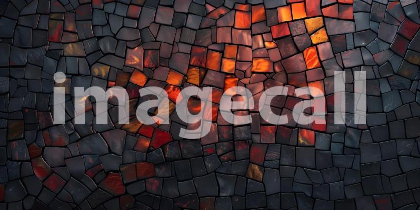 Colorful ceramic mosaic wall texture background. Abstract background and texture for design - Ai Generated