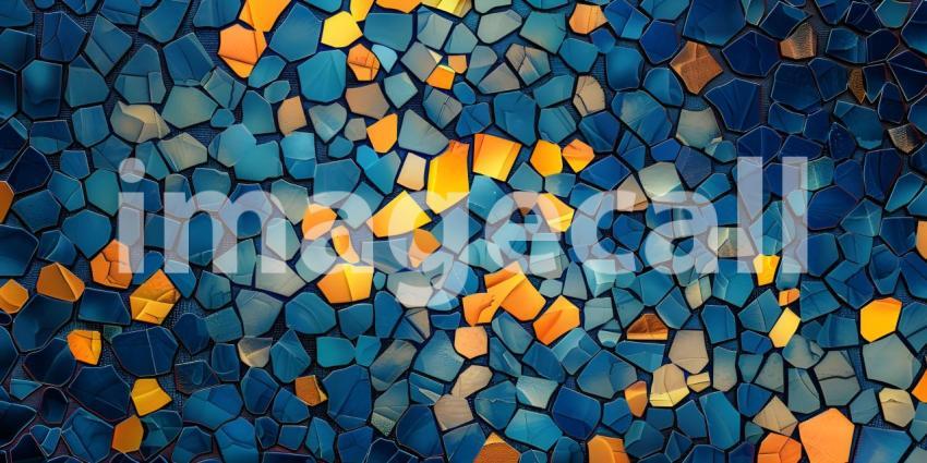 Colorful ceramic mosaic wall texture background. Abstract background and texture for design - Ai Generated